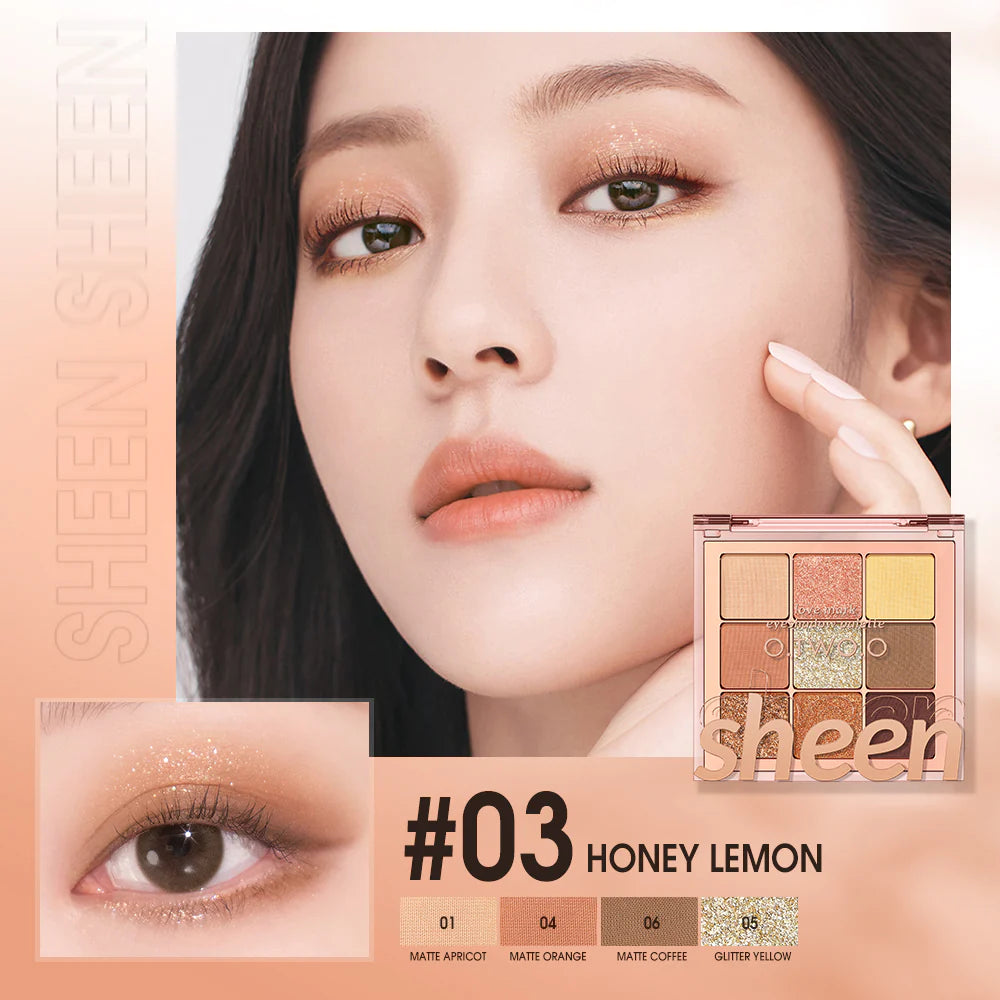 O.TWO.O Sparkle Matte 9 Color Eyeshadow Pallete