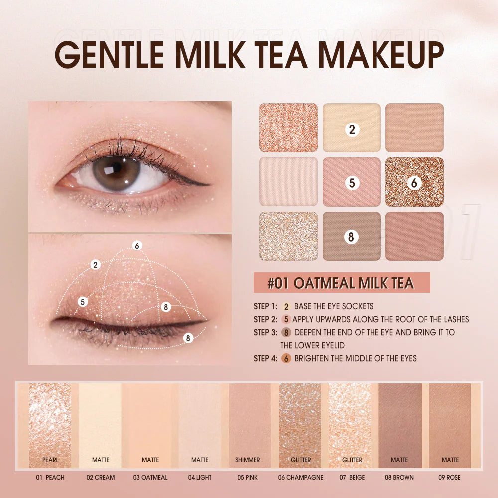 O.TWO.O Sparkle Matte 9 Color Eyeshadow Pallete