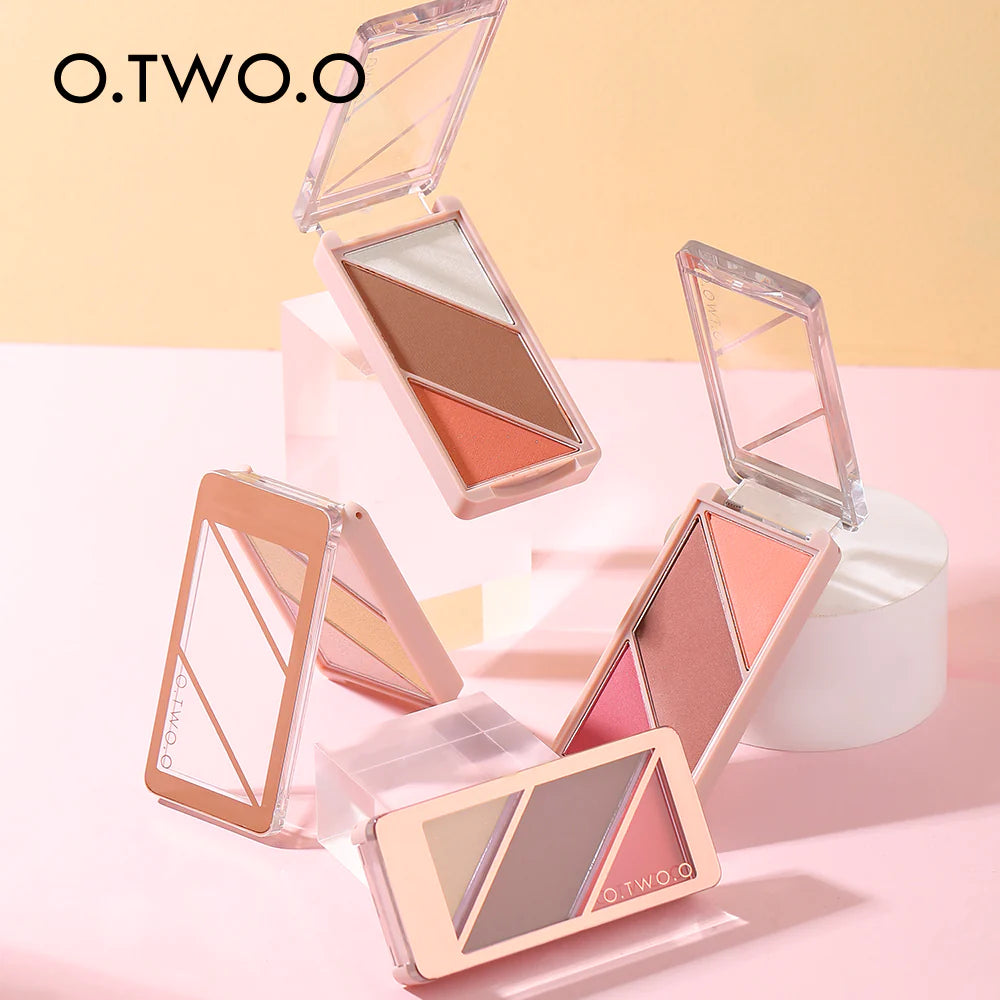 O.TWO.O 3 IN 1 BLUSHER HIGHLIGHTER CONTOUR PALETTE