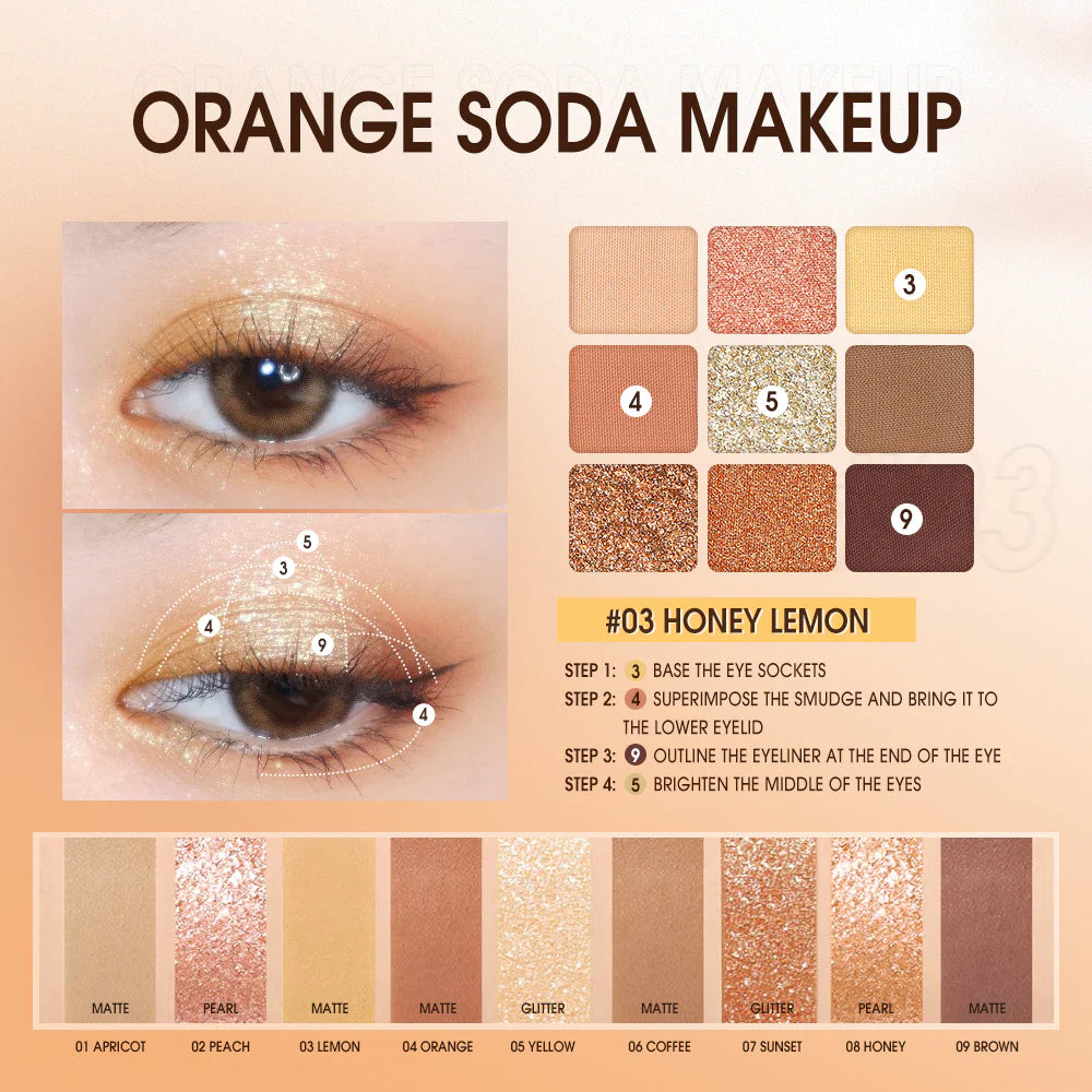 O.TWO.O Sparkle Matte 9 Color Eyeshadow Pallete