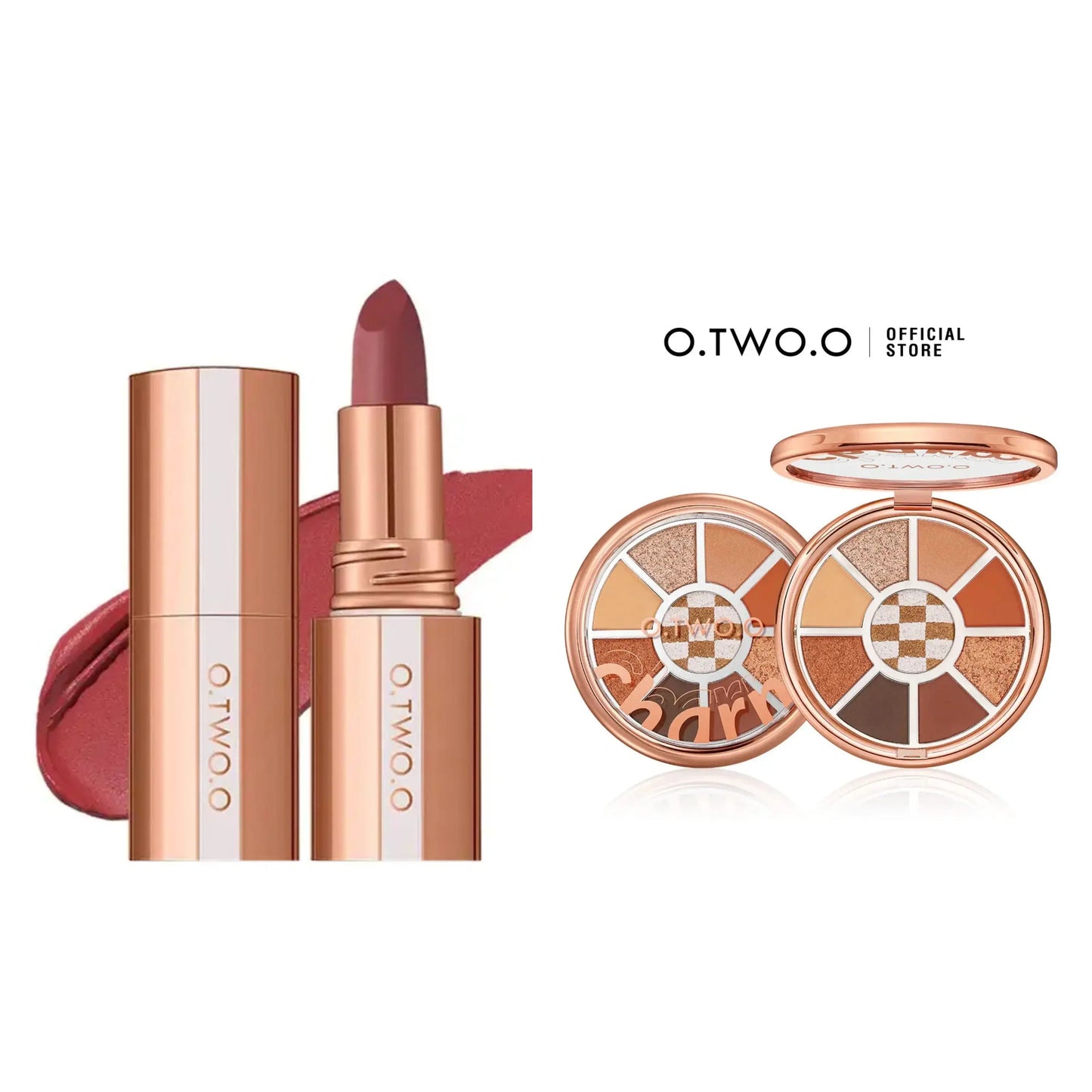 OTWOO Bundle Offer 9 Colour Eyeshadow Pallette Bullet Lipstick O TWO O