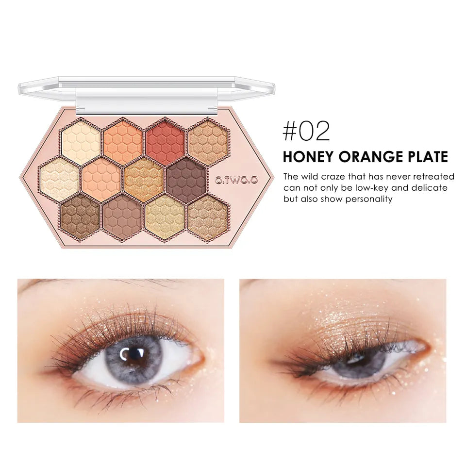 O.TWO.O 12 Colors Honeycomb Star Diamond Eye Shadow Palette